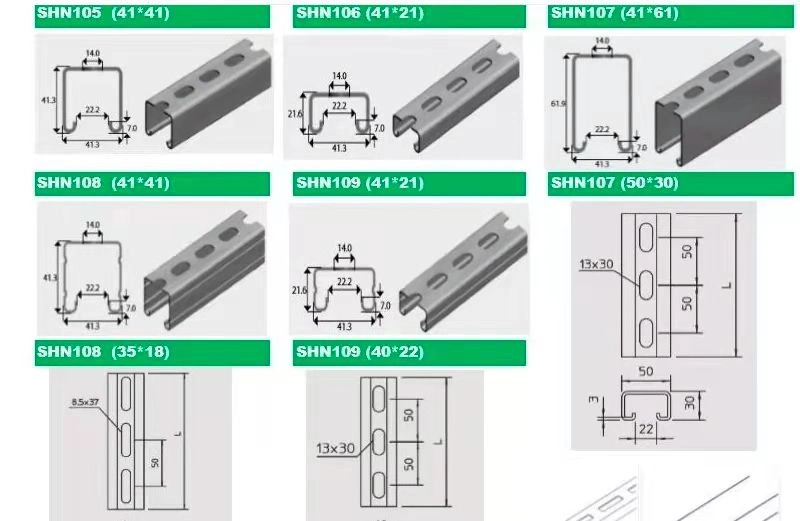 Roof Photovoltaic Support Solar Panel Support U-Shaped Steel Zinc-Aluminum-Magnesium